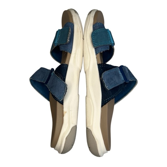 Earth Origins Vesper Slides Slip On Sandals Cushioned Casual Velcro Blue Size 8 - Picture 5 of 9